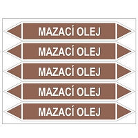 Značení potrubí, mazací olej